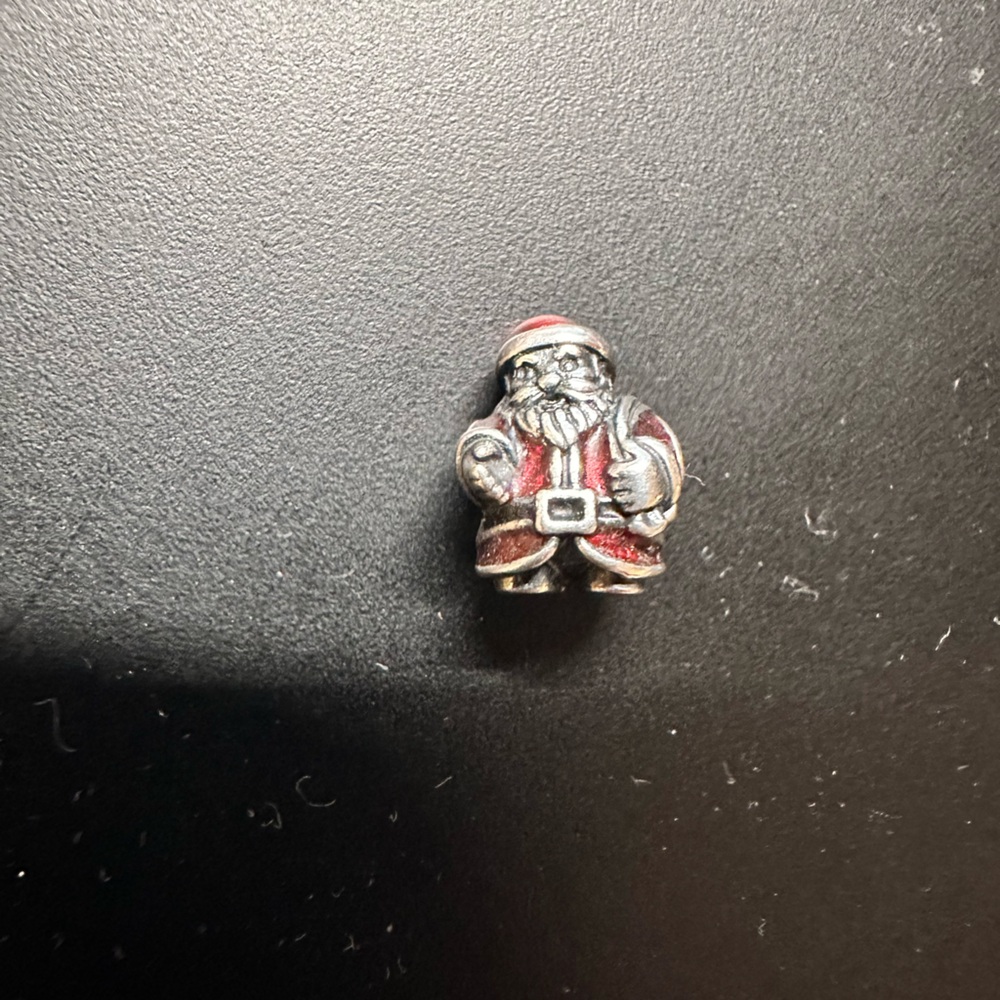 Retired PANDORA Sterling Silver and are Enamel Santa Charm